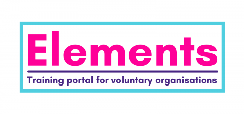 Elements logo - text reads Training portal for voluntary organisations