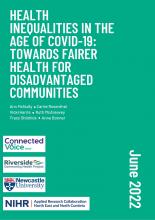 Front cover of report Health inequalities in the Age of COVID-19